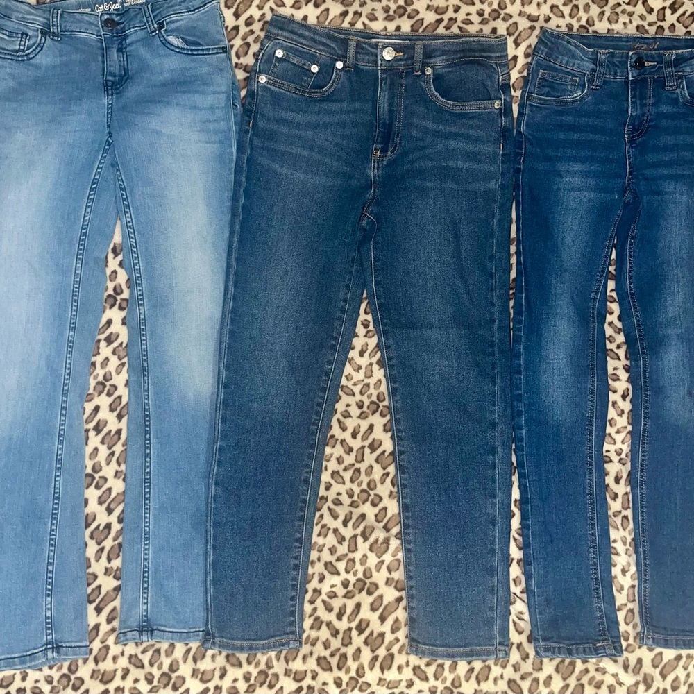 3 Pairs of Gently Used girl jeans size 10